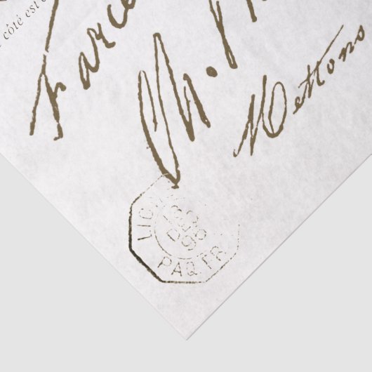 Carte Postale French Signature Postmark Tissuepapier (Detail)