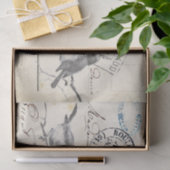 Carte Postale French Songbird on a Branch Tissuepapier (Geschenk)