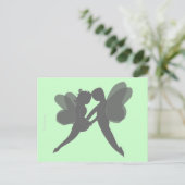carte postale grossesse koppel fées fond vert briefkaart (Staand voorkant)