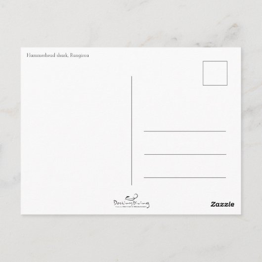 Carte postale, hamerhaai ハ ー ヘ ド ン briefkaart (Achterkant)