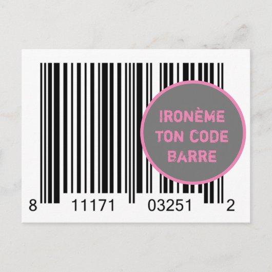 Carte Postale Ironème "Ironème ton code-barre" Briefkaart (Voorkant)