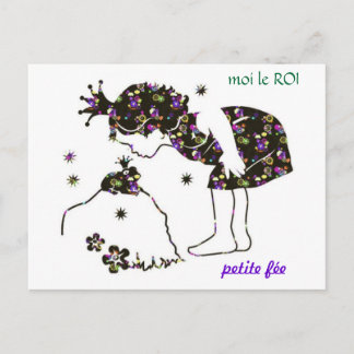 Carte postale jolie petite fée granouille briefkaart