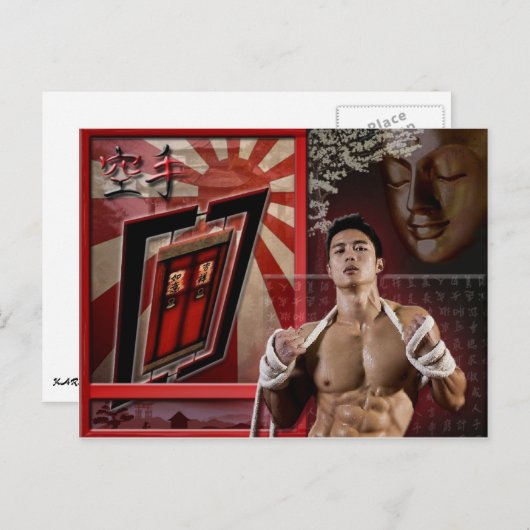 Carte postale karate briefkaart (Voorkant / Achterkant)