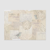 Carte Postale Postmark Blue Bird  Collage Tissuepapier (Voorkant)