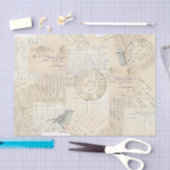 Carte Postale Postmark Blue Bird  Collage Tissuepapier (Craft)
