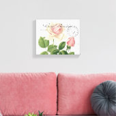 Carte Postale Roze Roze Franse Manuscript  Canvas Afdruk (Insitu (Woonkamer))