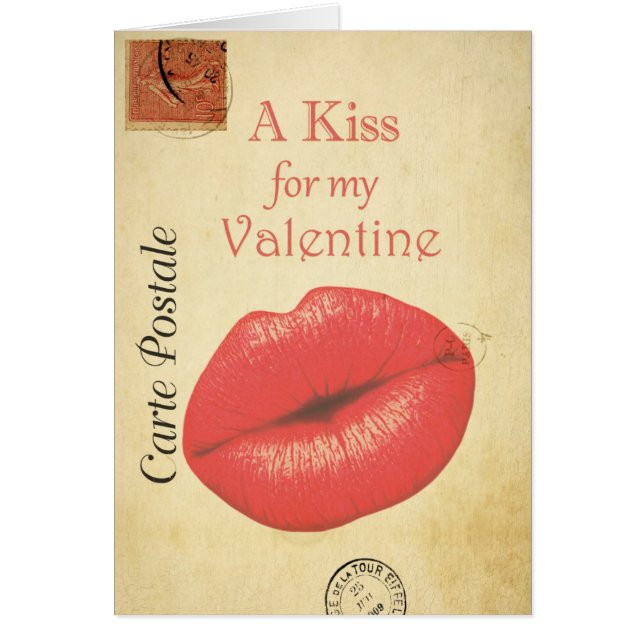 Carte Postale Valentijn Kiss (Voorkant)