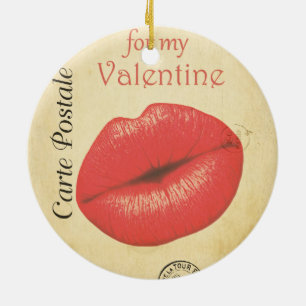 Carte Postale Valentijn Kiss Keramisch Ornament