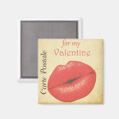 Carte Postale Valentijn Kiss Magneet (Voorkant / Achterkant)