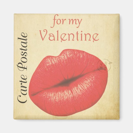 Carte Postale Valentijn Kiss Magneet (Voorkant)