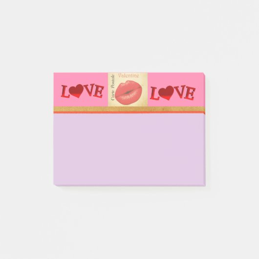 Carte Postale Valentijn Kiss Post-it Notes (Voorkant)
