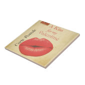 Carte Postale Valentijn Kiss Tegeltje (Zijkant)