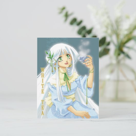 carte postale witte thee briefkaart (Staand voorkant)