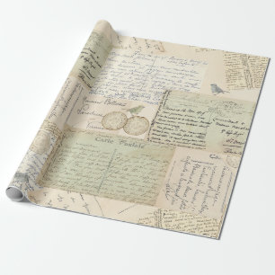 Carte Postmark Bird  Wrapping Paper Cadeaupapier