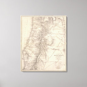 Carte, Province de Mendoza, Araucan?a Canvas Afdruk