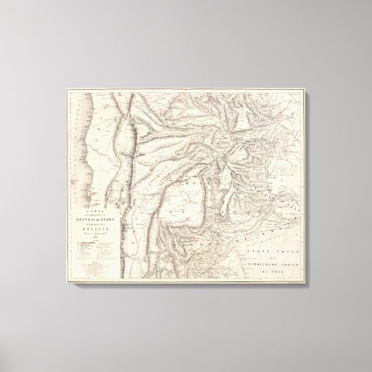 Carte, provincies Salta in Jujuy Canvas Afdruk (Voorkant)