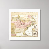 Carte Québec Nouvelle-France Amérique par Français Canvas Afdruk (Voorkant)