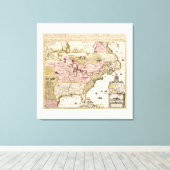 Carte Québec Nouvelle-France Amérique par Français Canvas Afdruk (Insitu (Houten vloer))