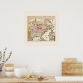 Carte Québec Nouvelle-France Amérique par Français Poster (Keuken)