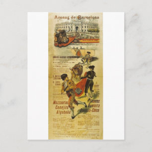 Cartel Toros Barcelona - Bullgevecht Matador Briefkaart