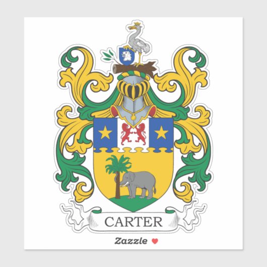 Carter Coat of Arms Sticker (Vel)