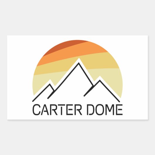 Carter Dome New Hampshire Retro Rechthoekige Sticker (Voorkant)