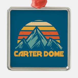 Carter Dome New Hampshire Retro Turquoise Metalen Ornament