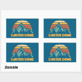Carter Dome New Hampshire Retro Turquoise Rechthoekige Sticker (Vel)