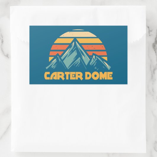 Carter Dome New Hampshire Retro Turquoise Rechthoekige Sticker (Tas)