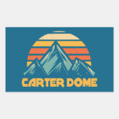 Carter Dome New Hampshire Retro Turquoise Rechthoekige Sticker (Voorkant)
