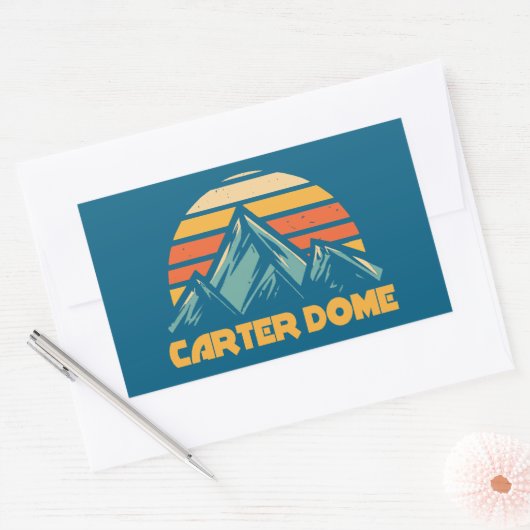 Carter Dome New Hampshire Retro Turquoise Rechthoekige Sticker (Envelop)