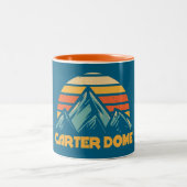Carter Dome New Hampshire Retro Turquoise Tweekleurige Koffiemok (Center)