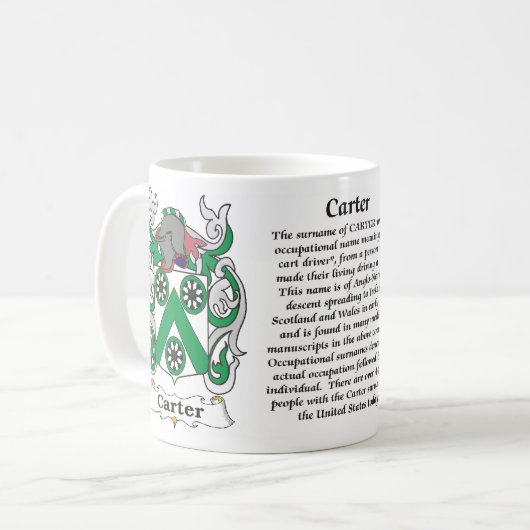 Carter Family Coat of Arms mok (Voorkant links)