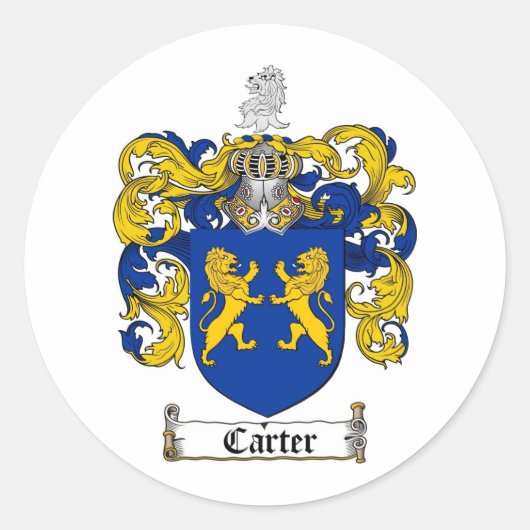 CARTER FAMILY CREST - CARTER WAPEN RONDE STICKER (Voorkant)