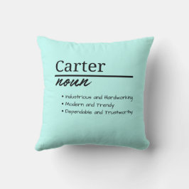 Carter, Jongen Gepersonaliseerde Naam Definitie Kussen