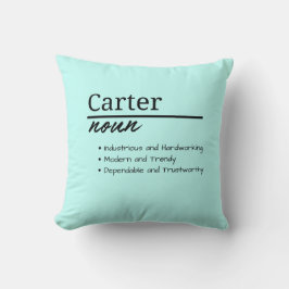 Carter, Jongen Gepersonaliseerde Naam Definitie Kussen