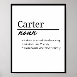 Carter, Jongen Gepersonaliseerde Naam Definitie Poster