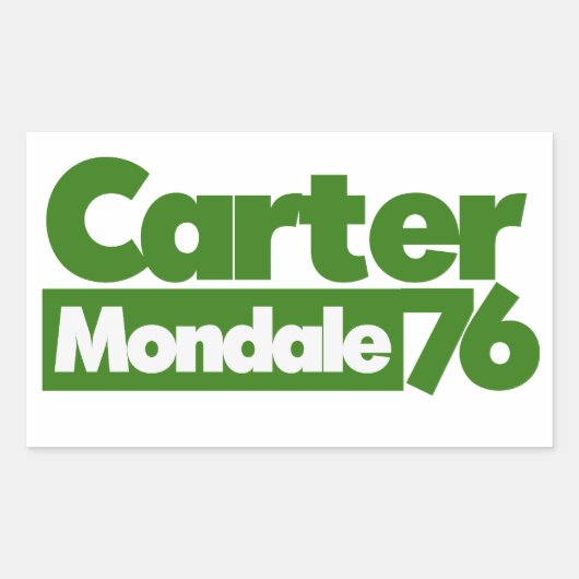 Carter Mondale 1976 Retro Politics Rechthoekige Sticker (Voorkant)