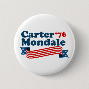Carter Mondale '76 Verkiezingen Ronde Button 5,7 Cm