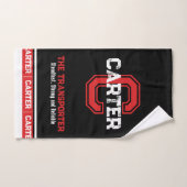 Carter-naam betekent "sport monogram zwart rood bad handdoek (Handdoek)
