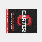 Carter-naam betekent "sport monogram zwart rood fleece deken (Voorkant (Horizontaal))