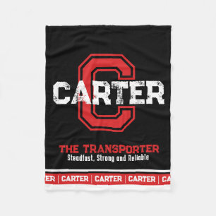 Carter-naam betekent "sport monogram zwart rood fleece deken