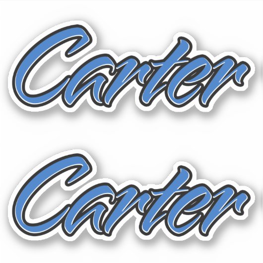 Carter Name blue Aufkleber Sticker Stickerset (Voorkant)