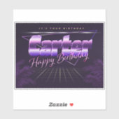 Carter Name Vorname lila retro Sticker Geburtstag (Vel)