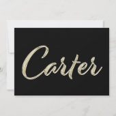 Carter Name white gold Handwriting Karte Kaart (Voorkant)