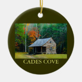 Carter Shields Cabin - Cades Cove - Kerstmis Keramisch Ornament (Voorkant)
