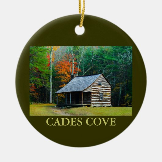 Carter Shields Cabin - Cades Cove - Kerstmis Keramisch Ornament (Voorkant)