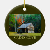 Carter Shields Cabin - Cades Cove - Kerstmis Keramisch Ornament (Achterkant)