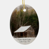 Carter Shields Cabin Winter Ornament Cades Cove TN (Achterkant)