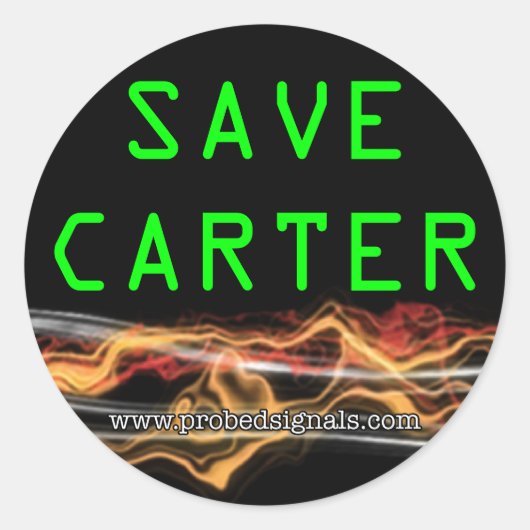 Carter-stickers opslaan ronde sticker (Voorkant)